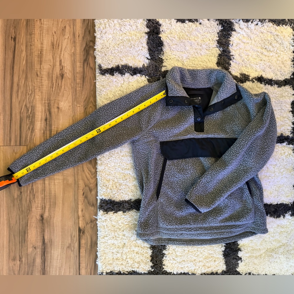 Carhartt Womens Gray & Black Kangaroo Pocket Fleece Sweater Pullover Size [S] - Picture 6 of 6